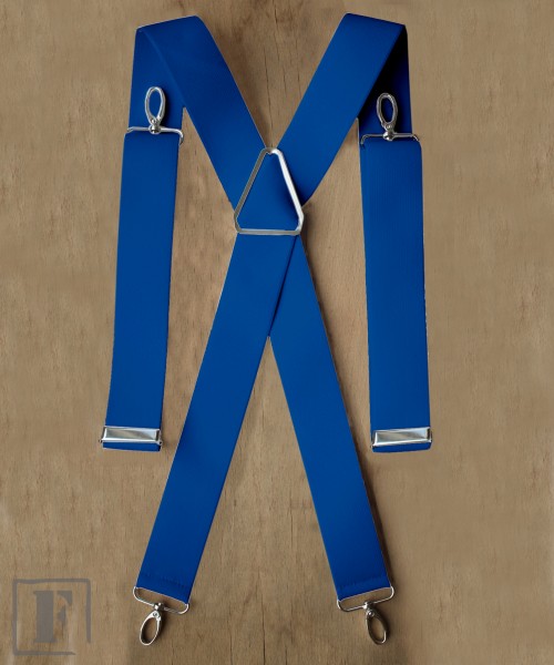 Hosenträger blau mit Metall Karabinerhaken