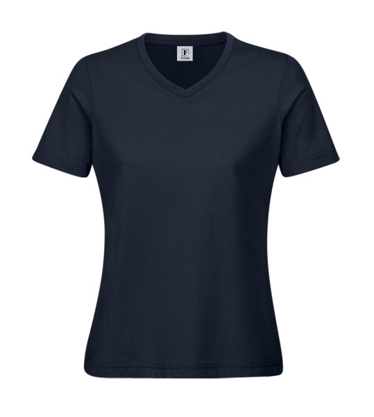 Damen 60°C Arbeits-T-Shirt V-Ausschnitt marineblau 