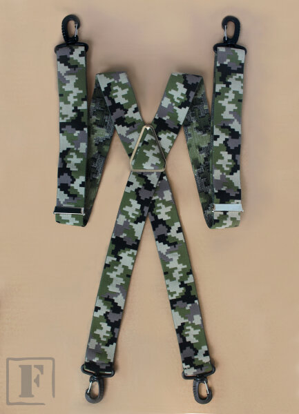 FLEIRO Hosenträger Camo mit Karabinerhaken XMK-15